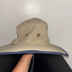 Caribbean Tan and Blue Wide Brim Hat